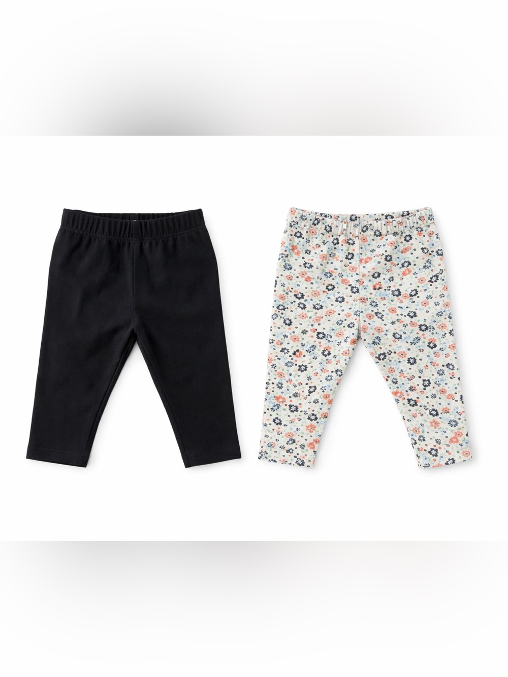 5/$15 Bundle 2 Pairs of Leggings - Floral - Black Size 0-3 Months